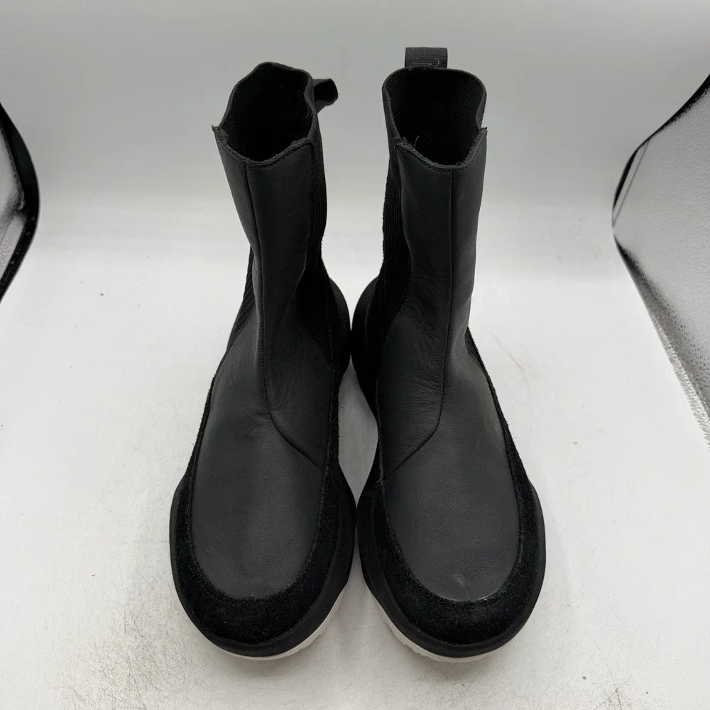 The North Face Halseigh Boots Womens Sz 10 Black Waterproof Leather Snow Pull On